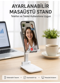 Taşınabilir Masaüstü Telefon Tutucu Ayarlanabilir Yükseklik Yeni Nesil