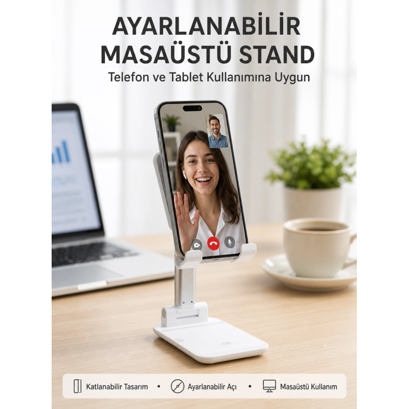 Taşınabilir Masaüstü Telefon Tutucu Ayarlanabilir Yükseklik Yeni Nesil Taşınabilir Masaüstü Telefon Tutucu Ayarlanabilir Yükseklik Yeni Nesil
