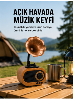 Taşınabilir Mini Retro Radyo Bluetooth Hoparlör Usb Sd Aux Destekli Yeni Nesil