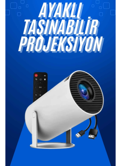 Taşınabilir Projeksiyon Ayaklı Projektör Android Uyumlu Hdmı Girişli