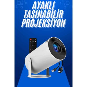Taşınabilir Projeksiyon Ayaklı Projektör Android Uyumlu Hdmı Girişli
