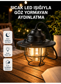 Taşınabilir Retro Çam Konisi Kamp Lambası Gece Işığı Su Geçirmez