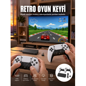 Taşınabilir Retro Oyun Çubuğu Kablosuz Oyun Kolu Seti Yeni Nesil