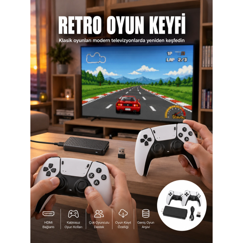 Taşınabilir Retro Oyun Çubuğu Kablosuz Oyun Kolu Seti Yeni Nesil Taşınabilir Retro Oyun Çubuğu Kablosuz Oyun Kolu Seti Yeni Nesil