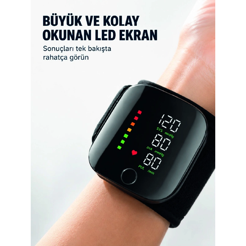 Taşınabilir Şarjlı Bilekten Tansiyon Ölçer Pratik Kullanım Taşınabilir Şarjlı Bilekten Tansiyon Ölçer Pratik Kullanım