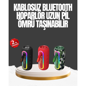 Taşınabilir Şarjlı Bluetooth Hoparlör Güçlü Bas