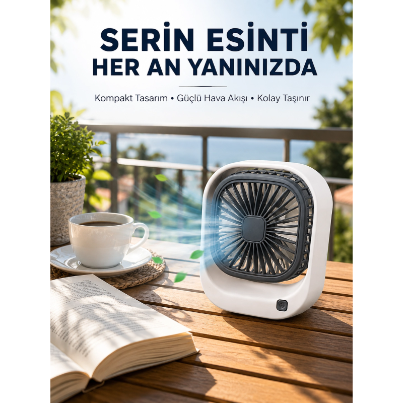 Taşınabilir Şarjlı Masa Fanı Sessiz Ve Güçlü Fan Sistemli Taşınabilir Şarjlı Masa Fanı Sessiz Ve Güçlü Fan Sistemli