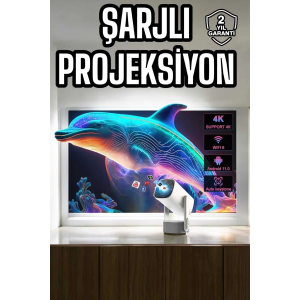 Taşınabilir Sinema Oyun Projektörü Akıllı Projeksiyon Android 11