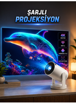 Taşınabilir Sinema Oyun Projektörü Akıllı Projeksiyon Android 11