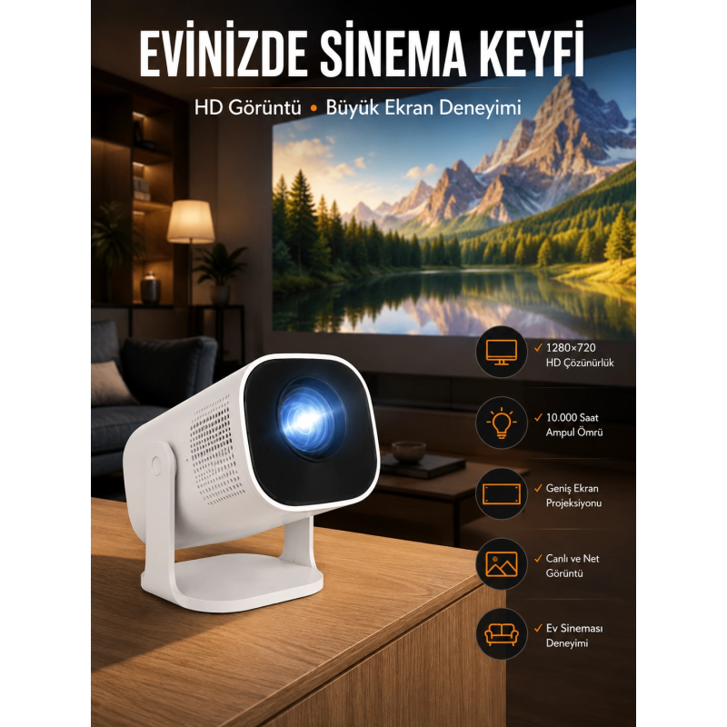 Taşınabilir Sinema Oyun Projektörü Akıllı Projeksiyon Android 11 Yeni Nesil Taşınabilir Sinema Oyun Projektörü Akıllı Projeksiyon Android 11 Yeni Nesil