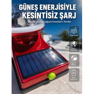 Taşınabilir Solar Led Parti Lambası Usb Şarjlı Renkli Dekoratif Aydınlatma