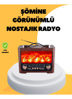 Taşınabilir Şömine Görünümlü Bluetooth Hoparlör – Solar Şarjlı, Alev Işıklı, 7w Ses