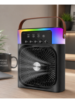Taşınabilir Sprey Fan Rgb Işıklı Mini Klima Soğutucu Nemlendirici Usb Şarjlı