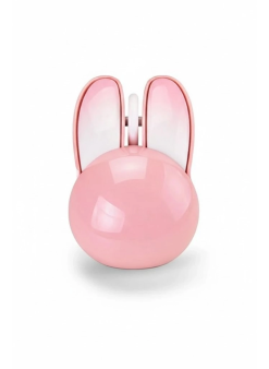 Tavşan Figürlü Kablosuz Mouse Pil Dahil Etiket Hediyeli Pembe