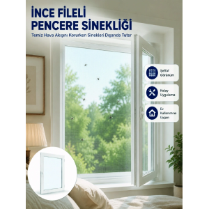 Tek Kanatlı Cırt Bantlı Pencere Sinekliği