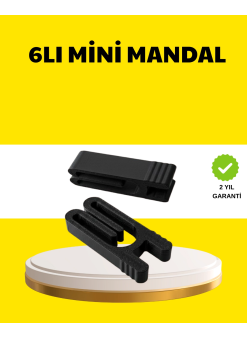 Tekrar Kullanılabilir Poşet Mandalı Siyah 6’lı Set