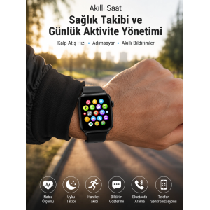 Telefon Görüşmesi Destekli, Nabız Ölçümü Ve Uyku Analizi Özelliklerine Sahip Akıllı Saat