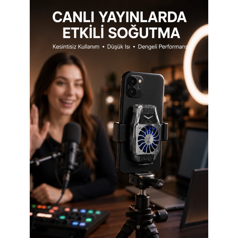 Telefon Soğutucu Fan Güçlü Hava Akışı İle Etkili Soğutma Telefon Soğutucu Fan Güçlü Hava Akışı İle Etkili Soğutma