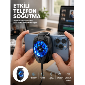 Telefon Soğutucu Fan Güçlü Motor Radyatör Cep Telefon Soğutma