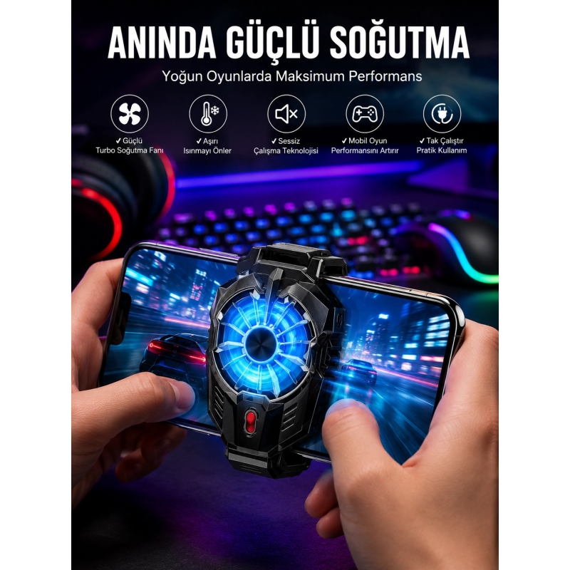 Telefon Soğutucu Fanlı Güçlü Motor Radyotör Soğutucu Telefon Soğutucu Fanlı Güçlü Motor Radyotör Soğutucu