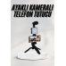 Telefon Tutucu Led Işıklı Kumandalı Mikrofon Telefon Vlog Video Kayıt