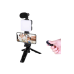Telefon Tutucu Led Işıklı Kumandalı Mikrofon Telefon Vlog Video Kayıt Yeni Nesil Telefon Tutucu Led Işıklı Kumandalı Mikrofon Telefon Vlog Video Kayıt Yeni Nesil