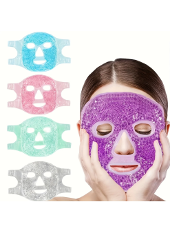 Terapi Jel Yüz Maskesi Soğuk Ve Sıcak Boncuklu Ayarlanabilir Maske (mor)