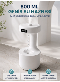 Ters Akan Su Damlası Nemlendirici 800 Ml Sessiz Ultrasonik Oda Nemlendirici