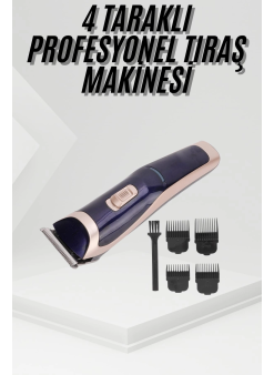 Tıraş Makinesi 4 Başlıklı Paslanmaz Çelik Bıçaklı Tüm Saç Tiplerine Uygun