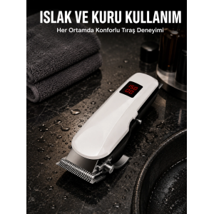 Tıraş Makinesi Profesyonel Saç Ve Sakal Kesme Milim Ayarlı Dijital Göstergeli Yeni Nesil