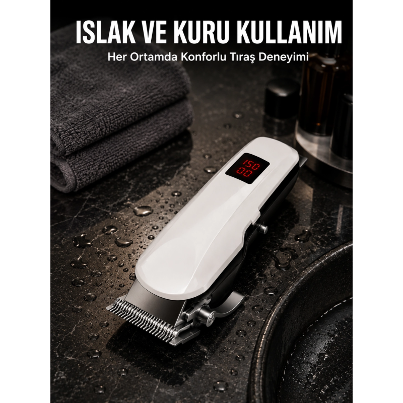 Tıraş Makinesi Profesyonel Saç Ve Sakal Kesme Milim Ayarlı Dijital Göstergeli Yeni Nesil Tıraş Makinesi Profesyonel Saç Ve Sakal Kesme Milim Ayarlı Dijital Göstergeli Yeni Nesil