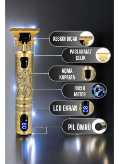 Tıraş Makinesi Şarjlı Profesyonel Saç Kesme Makinesi Gold Çizik Tıraş