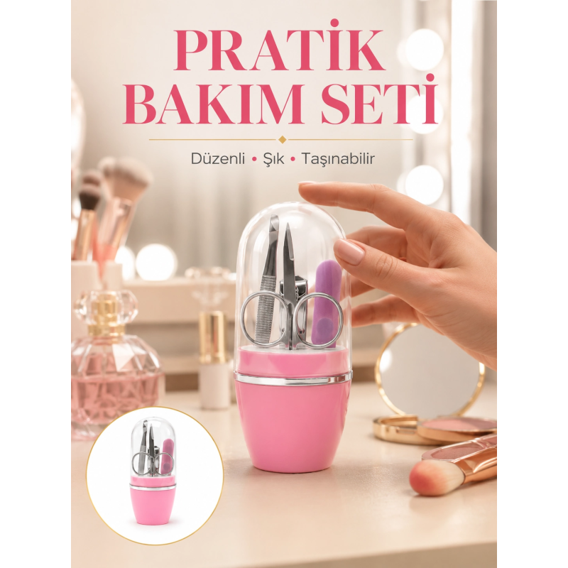Tırnak Bakım Manikür Pedikür Seti 4 Parça Pembe Ev Ve Seyahat Uyumlu Yeni Nesil Tırnak Bakım Manikür Pedikür Seti 4 Parça Pembe Ev Ve Seyahat Uyumlu Yeni Nesil