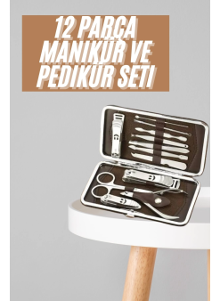 Tırnak Bakım Seti Tırnak Düzeltme Batık 12 Parça Çanta Tipi Manikür Pedikür
