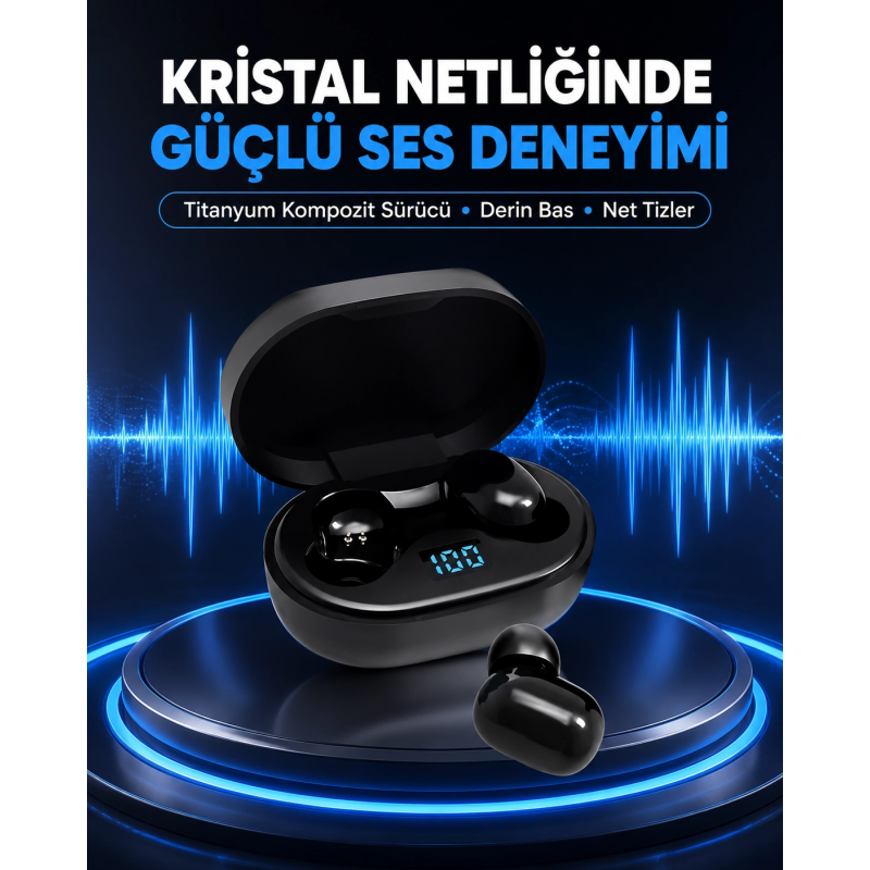 Titanyum Hoparlörlü Kablosuz Bluetooth Kulaklık Yeni Nesil Titanyum Hoparlörlü Kablosuz Bluetooth Kulaklık Yeni Nesil
