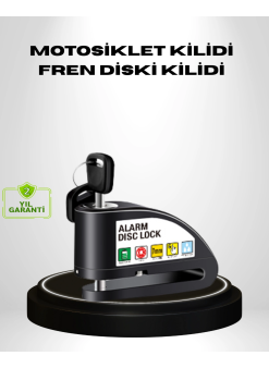 Titreşim Sensörlü Alarmlı Motosiklet Disk Kilidi 14mm Çelik Çift Kilitleme