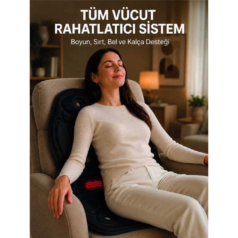 Titreşimli Isıtmalı Koltuk Tipi Masaj Minderi Ergonomik Tasarım Titreşimli Isıtmalı Koltuk Tipi Masaj Minderi Ergonomik Tasarım
