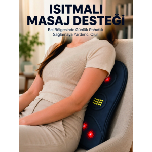 Titreşimli Isıtmalı Sırt Ve Bel Masaj Minderi Ergonomik Tasarım