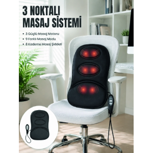 Titreşimli Masaj Koltuk Minderi Kademe Şiddet Ayarlı Isıtma Fonksiyonlu Masaj Pedi