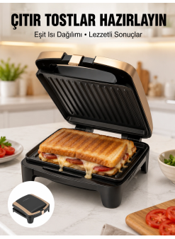 Tost Makinesi Ev Tipi Pratik Kullanım 4 Tost Kapasiteli Yeni Nesil