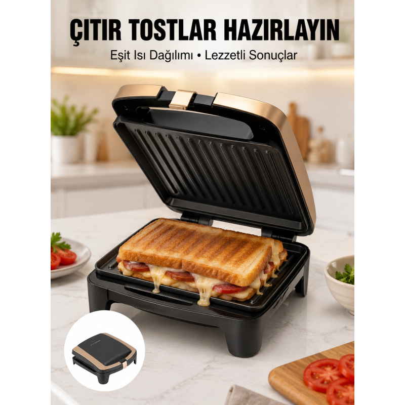 Tost Makinesi Ev Tipi Pratik Kullanım 4 Tost Kapasiteli Yeni Nesil Tost Makinesi Ev Tipi Pratik Kullanım 4 Tost Kapasiteli Yeni Nesil