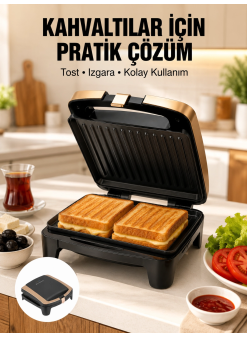 Tost Makinesi Yapışmaz Plaka 1500 Watt Güçlü Performans Yeni Nesil