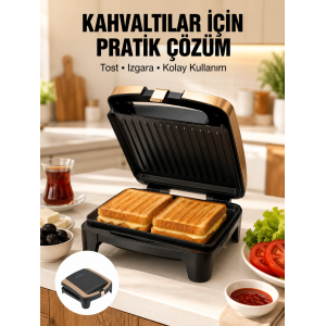 Tost Makinesi Yapışmaz Plaka 1500 Watt Güçlü Performans Yeni Nesil