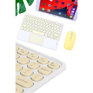 Touchpad Tüm Cihazlara Uyumlu Bluetooth Klavye Touchpad Slim Kablosuz Wifi Q Klavye