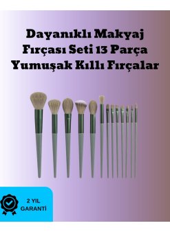 Toz Ve Krem Ürünler İçin Güçlü Tutucu Yumuşak Kıllı Makyaj Fırça Takımı 13 Parça