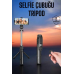 Tripod Kablosuz Bluetooth Bağlantılı Selfie Çubuğu 360 Derece Dönebilen