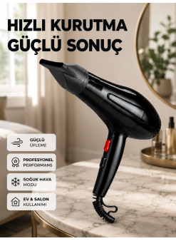Tüm Saç Tipleri İçin 2200w Güçlü Fön Makinesi