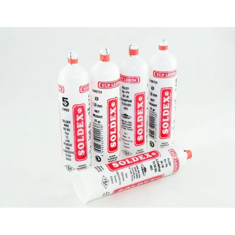Tüp Lehim 1,2 Mm 25 Gr - 5 Kanallı, Sn:60 / Pb:40 Tüp Lehim 1,2 Mm 25 Gr - 5 Kanallı, Sn:60 / Pb:40