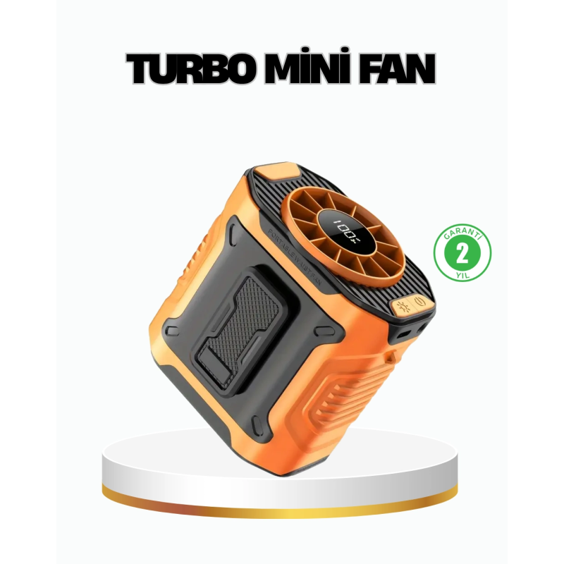Turbo Mini Taşınabilir Fan – 100 Kademeli Dijital Hız Kontrolü Ve Type-c Şarj Turbo Mini Taşınabilir Fan – 100 Kademeli Dijital Hız Kontrolü Ve Type-c Şarj