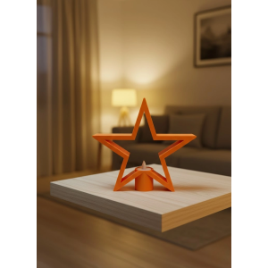 Turuncu Yıldız Mumluk Loş Işık Salon Dekoru